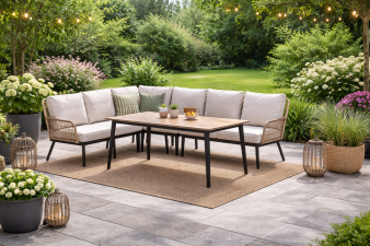 Garden Impressions lounge/dining set Alassio carbon black / desert sand