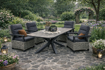 SenS-Line Serono tuinset tafel en 4 verstelbare stoelen - Showmodel Numansdorp