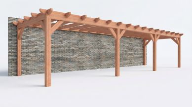 Bouwpakket aanbouwveranda 1121,5x326 cm fijnbezaagd Douglas