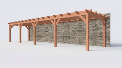 Bouwpakket aanbouwveranda 1219x326 cm fijnbezaagd Douglas