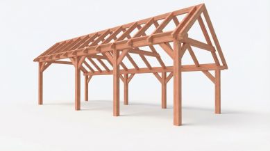 Bouwpakket kapschuur 886,5x346 cm fijnbezaagd Douglas