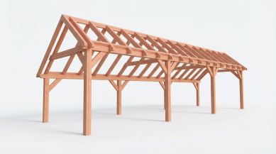 Bouwpakket kapschuur 1121,5x346 cm fijnbezaagd Douglas