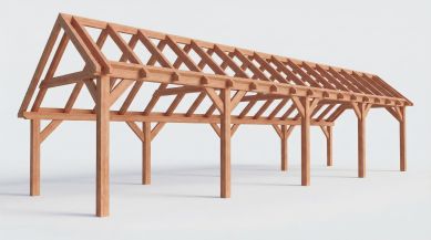 Bouwpakket kapschuur 1219x346 cm fijnbezaagd Douglas