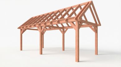 Bouwpakket zadeldak 766x346 cm fijnbezaagd Douglas