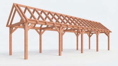 Bouwpakket zadeldak 1219x346 cm fijnbezaagd Douglas
