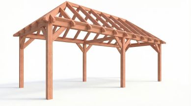 Bouwpakket schilddak 766x346 cm fijnbezaagd Douglas