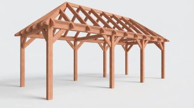 Bouwpakket schilddak 822x346 cm fijnbezaagd Douglas