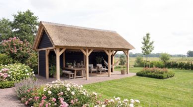 Trendhout Zadeldak De Delle 415x380 cm eiken