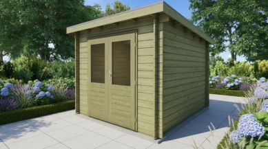 Classicline Blokhut Drenthe vuren groen geïmpregneerd 250x300 cm