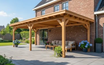 YARD Outdoor Elegante overkapping 700x350 cm aanbouw Douglas blank