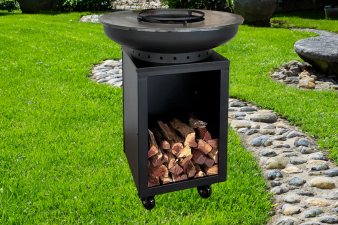 Barbecue Hermano XXL Base Box top Black - incl. hoes en houtopslag - Ø80cm