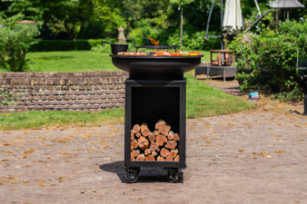 Barbecue Hermano XXL Base Black top Black - incl. houtopslag - Ø80cm