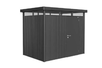 HighLine H2 metalen berging met standaard deur in de kleur donkergrijs