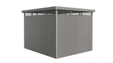 Biohort metalen tuinhuis Highline H5 kwartsgrijs