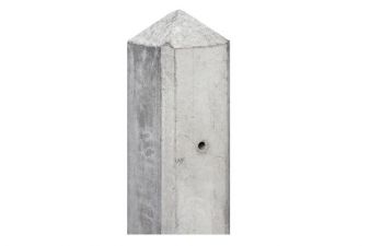 Hoekpaal beton wit/grijs met diamant kop 10x10x308cm - t.b.v. 2 platen voor schermen 180cm hoog
