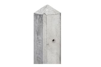 Hoekpaal wit/grijs beton met diamant kop 10x10x278cm voor schermen 180cm hoog
