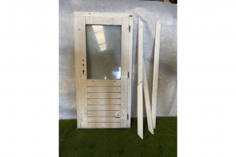 1 stuk beschikbaar: Lugarde deur wit gecoat Excl. Sluitwerk. Dubbel glas - beschadigd - SALE01779