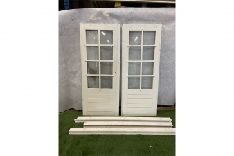 Dubbele deur incl. kozijn wit gecoat 