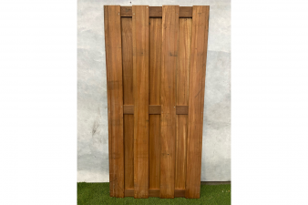 Hardhouten tuinscherm 90x180 cm - Zwarte vegen - SALE01885