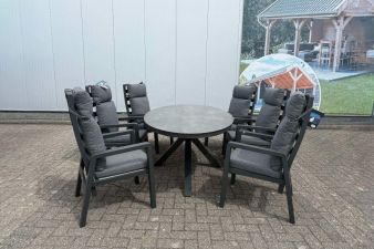 Tuinset Harmonia – Ovale tafel met 6 verstelbare stoelen