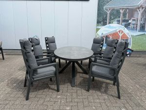 Tuinset Harmonia – Ovale tafel met 6 verstelbare stoelen