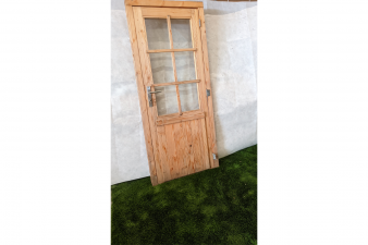 Enkele deur met half glas incl. beslag 198 cm x 73 cm x 28 mm - Verkleurd - SALE01989