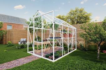 Royal Well Kate II aluminium tuinkas 192x253 cm wit - Full Options
