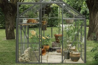 Tuinkas Kate IV Full Options groengrijs 3 mm veiligheidsglas