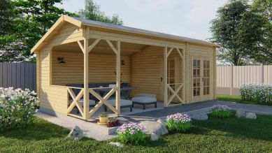 Blokhut Kukka - 700x350 cm - Red class wood geïmpregneerd