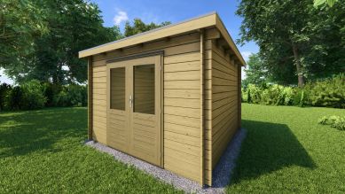 Classicline Blokhut Overijssel vuren groen geïmpregneerd 300x300 cm