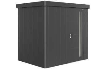 Biohort Metalen tuinhuis Neo - Enkele deur - Donkergrijs - 1B (236x180 cm)