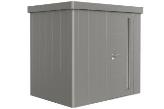 Metalen berging Neo - Enkele deur - Kwartsgrijs - 1B (236x180 cm)