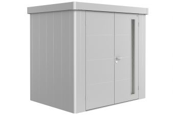 Metalen berging Neo - Dubbele deur - Zilver - 1B (236x180 cm)