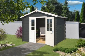 Blokhut Talinn 250x220 cm - Carbon Grey-Wit gecoat main