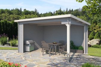 Blokhut Ragnar 425x300 cm - Platinum Grey-Wit gecoat main