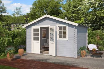 Blokhut Arvid 380x300 cm - Platinum Grey-Wit gecoat main