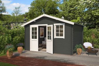 Blokhut Arvid 380x300 cm - Carbon Grey-Wit gecoat main