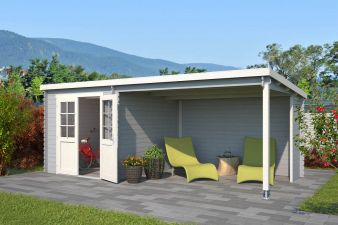 Blokhut Sunniva 570x275 cm - Platinum Grey-Wit gecoat main