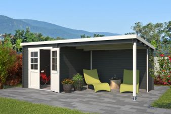 Blokhut Sunniva 570x275 cm - Carbon Grey-Wit gecoat main