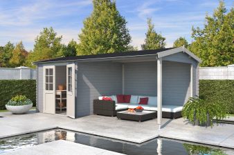Blokhut Karyna 570x275 cm - Platinum Grey-Wit gecoat main