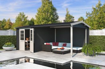 Blokhut Karyna 570x275 cm - Carbon Grey-Wit gecoat main