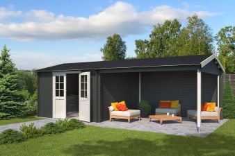 Blokhut Madita 710x330 cm - Carbon Grey-Wit gecoat main