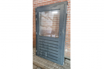 Enkele houten deur antraciet 100,8 x 180 cm (bxh) met kozijn 114 x 188,8 cm -incl. hang- en sluitwerk, excl. slot - SALE25042