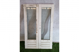 Dubbele houten deuren wit 122,5 x 193,5 cm (bxh) - SALE25057