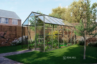 Royal Well Kate IV aluminium tuinkas 192x375 cm groengrijs