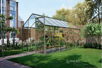 Royal Well Kate V aluminium tuinkas 192x436 cm groengrijs