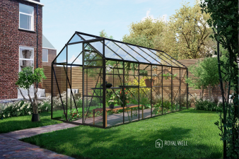 Tuinkas Kate V - zwart - 3 mm veiligheidsglas