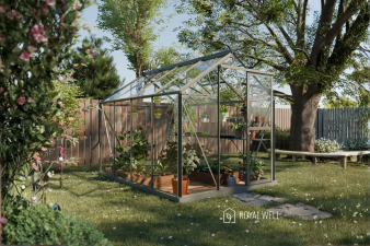 Royal Well Mary II aluminium tuinkas 212x291 cm groengrijs