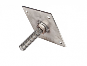 RVS hoogte verstelling t.b.v. betonpoer / poer