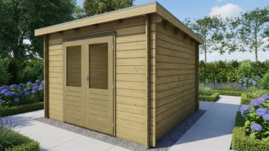 Classicline Blokhut Overijssel vuren groen geïmpregneerd 300x300 cm